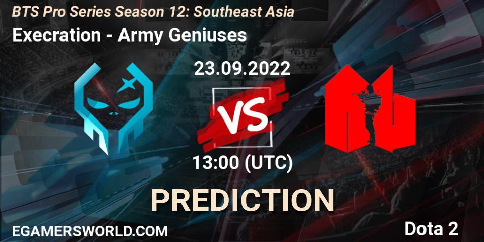 Execration проти Army Geniuses: Поради щодо ставок, прогнози на матчі. 23.09.2022 at 12:57. Dota 2, BTS Pro Series Season 12: Southeast Asia