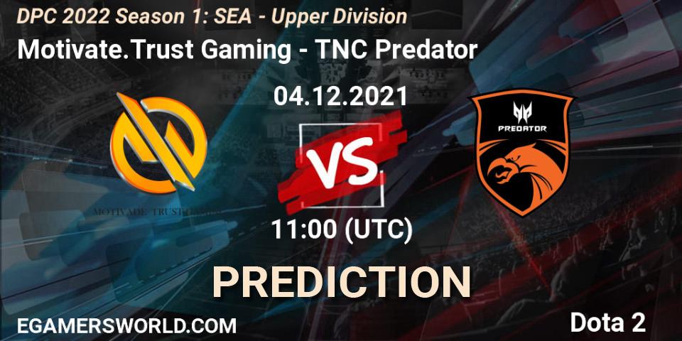 Motivate.Trust Gaming проти TNC Predator: Поради щодо ставок, прогнози на матчі. 04.12.2021 at 11:00. Dota 2, DPC 2022 Season 1: SEA - Upper Division