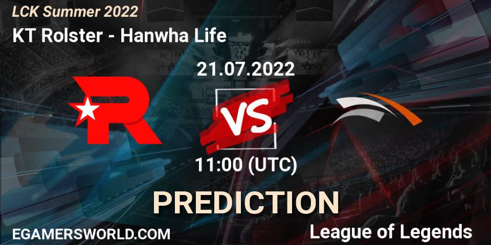 KT Rolster проти Hanwha Life: Поради щодо ставок, прогнози на матчі. 21.07.2022 at 11:00. LoL, LCK Summer 2022