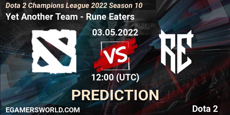 Yet Another Team проти Rune Eaters: Поради щодо ставок, прогнози на матчі. 03.05.2022 at 12:01. Dota 2, Dota 2 Champions League 2022 Season 10 