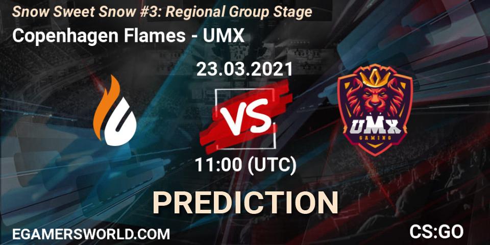 Copenhagen Flames проти UMX: Поради щодо ставок, прогнози на матчі. 23.03.2021 at 11:00. Counter-Strike (CS2), Snow Sweet Snow #3: Regional Group Stage