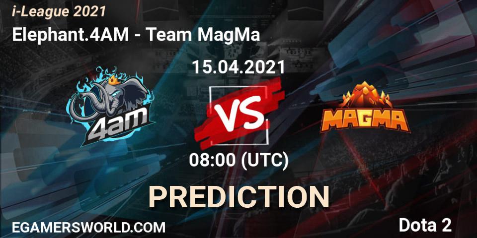 Elephant.4AM проти Team MagMa: Поради щодо ставок, прогнози на матчі. 15.04.2021 at 08:06. Dota 2, i-League 2021 Season 1