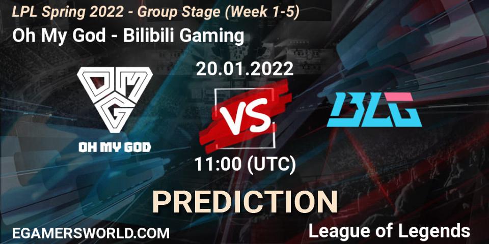 Oh My God проти Bilibili Gaming: Поради щодо ставок, прогнози на матчі. 20.01.2022 at 12:00. LoL, LPL Spring 2022 - Group Stage (Week 1-5)
