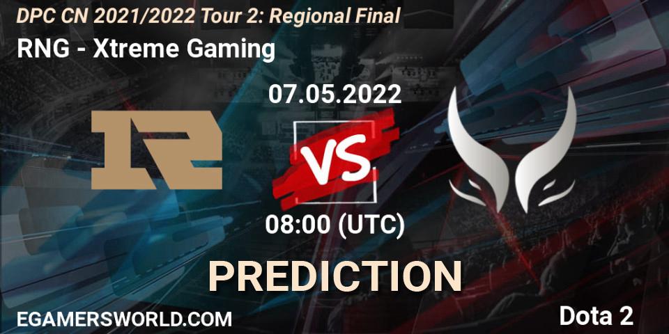 RNG проти Xtreme Gaming: Поради щодо ставок, прогнози на матчі. 07.05.2022 at 08:00. Dota 2, DPC CN 2021/2022 Tour 2: Regional Final