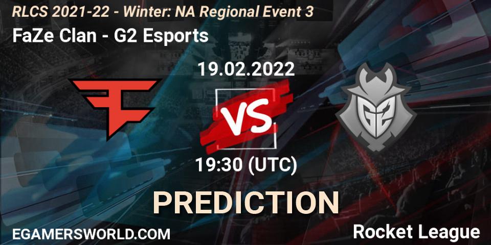 FaZe Clan проти G2 Esports: Поради щодо ставок, прогнози на матчі. 19.02.2022 at 19:15. Rocket League, RLCS 2021-22 - Winter: NA Regional Event 3