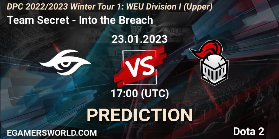 Team Secret проти Into the Breach: Поради щодо ставок, прогнози на матчі. 23.01.2023 at 17:19. Dota 2, DPC 2022/2023 Winter Tour 1: WEU Division I (Upper)