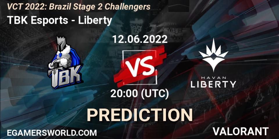 TBK Esports проти Liberty: Поради щодо ставок, прогнози на матчі. 12.06.2022 at 20:00. VALORANT, VCT 2022: Brazil Stage 2 Challengers