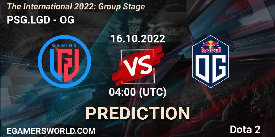 PSG.LGD проти OG: Поради щодо ставок, прогнози на матчі. 16.10.2022 at 04:43. Dota 2, The International 2022: Group Stage