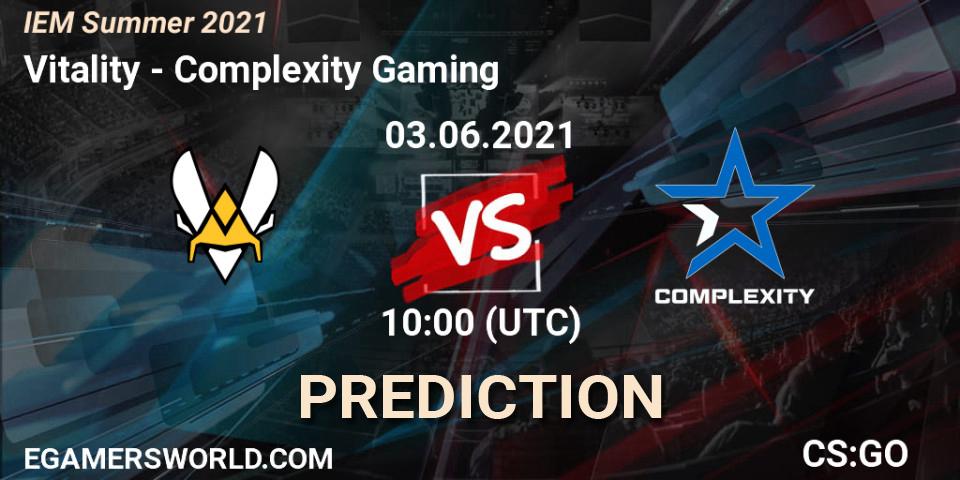 Vitality проти Complexity Gaming: Поради щодо ставок, прогнози на матчі. 03.06.2021 at 10:00. Counter-Strike (CS2), IEM Summer 2021