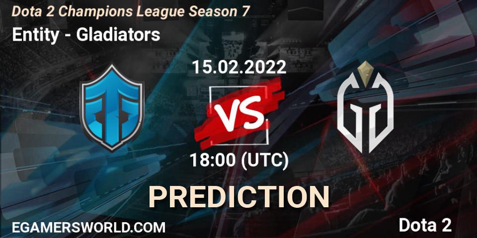 Entity проти Gladiators: Поради щодо ставок, прогнози на матчі. 15.02.2022 at 18:00. Dota 2, Dota 2 Champions League 2022 Season 7
