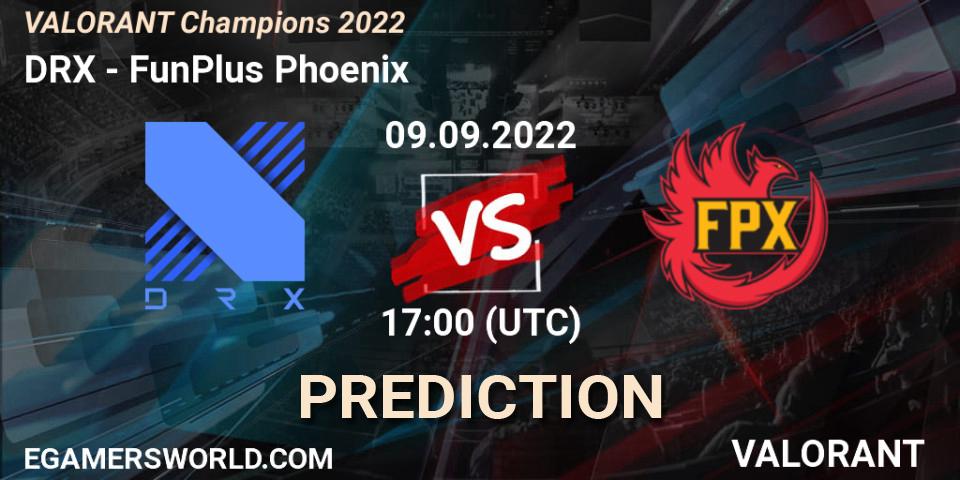 DRX проти FunPlus Phoenix: Поради щодо ставок, прогнози на матчі. 09.09.2022 at 17:05. VALORANT, VALORANT Champions 2022