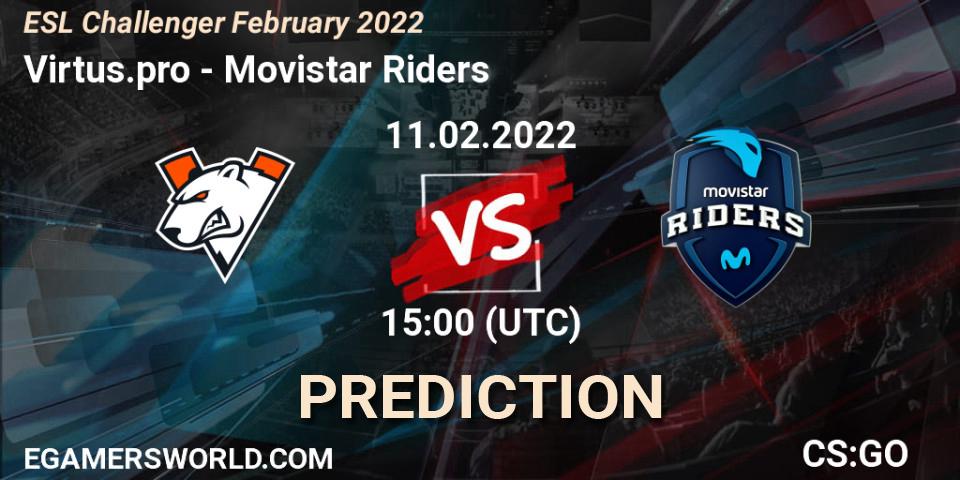 Virtus.pro проти Movistar Riders: Поради щодо ставок, прогнози на матчі. 11.02.2022 at 15:25. Counter-Strike (CS2), ESL Challenger February 2022
