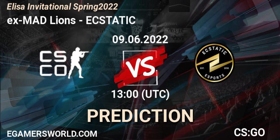 ex-MAD Lions проти ECSTATIC: Поради щодо ставок, прогнози на матчі. 09.06.2022 at 13:00. Counter-Strike (CS2), Elisa Invitational Spring 2022