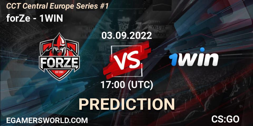 forZe проти 1WIN: Поради щодо ставок, прогнози на матчі. 03.09.2022 at 17:40. Counter-Strike (CS2), CCT Central Europe Series #1