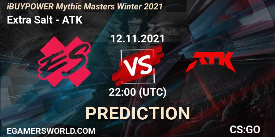 Extra Salt проти ATK: Поради щодо ставок, прогнози на матчі. 12.11.2021 at 22:05. Counter-Strike (CS2), iBUYPOWER Mythic Masters Winter 2021