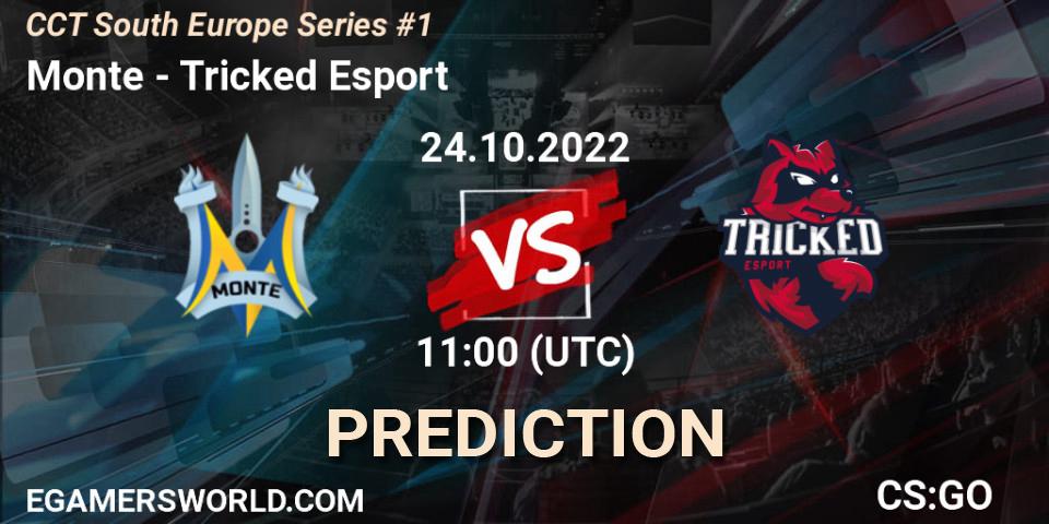 Monte проти Tricked Esport: Поради щодо ставок, прогнози на матчі. 24.10.2022 at 11:00. Counter-Strike (CS2), CCT South Europe Series #1