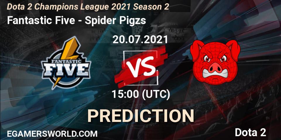 Fantastic Five проти Spider Pigzs: Поради щодо ставок, прогнози на матчі. 20.07.2021 at 15:05. Dota 2, Dota 2 Champions League 2021 Season 2