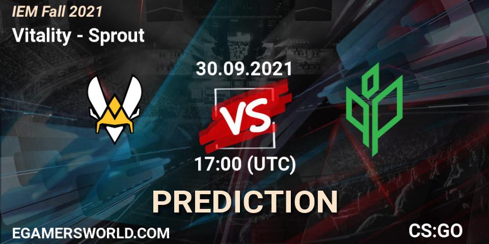 Vitality проти Sprout: Поради щодо ставок, прогнози на матчі. 30.09.2021 at 18:00. Counter-Strike (CS2), IEM Fall 2021: Europe RMR