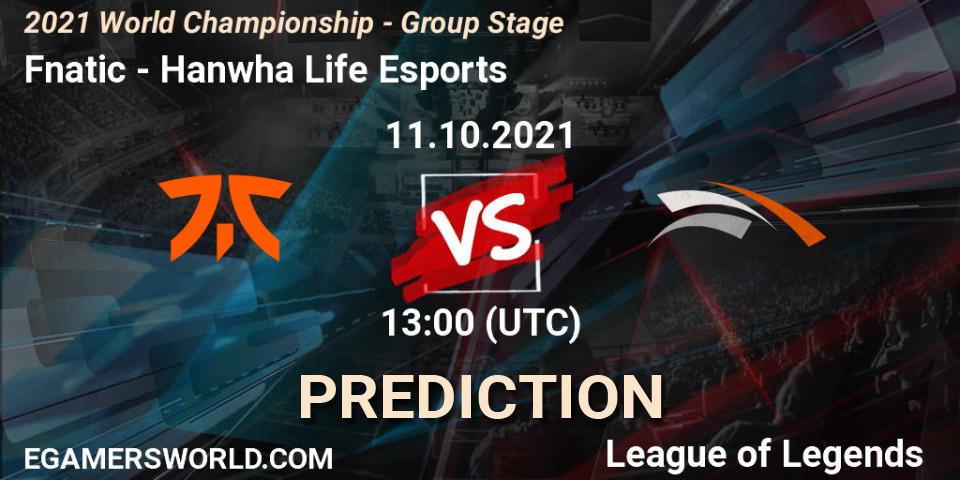 Fnatic проти Hanwha Life Esports: Поради щодо ставок, прогнози на матчі. 11.10.2021 at 13:00. LoL, 2021 World Championship - Group Stage