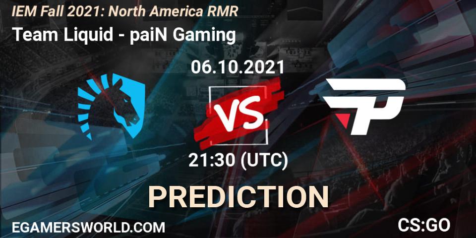 Team Liquid проти paiN Gaming: Поради щодо ставок, прогнози на матчі. 06.10.2021 at 22:00. Counter-Strike (CS2), IEM Fall 2021: North America RMR