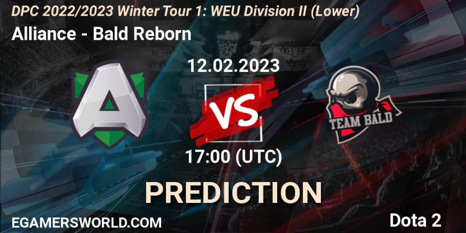 Alliance проти Bald Reborn: Поради щодо ставок, прогнози на матчі. 12.02.2023 at 17:51. Dota 2, DPC 2022/2023 Winter Tour 1: WEU Division II (Lower)