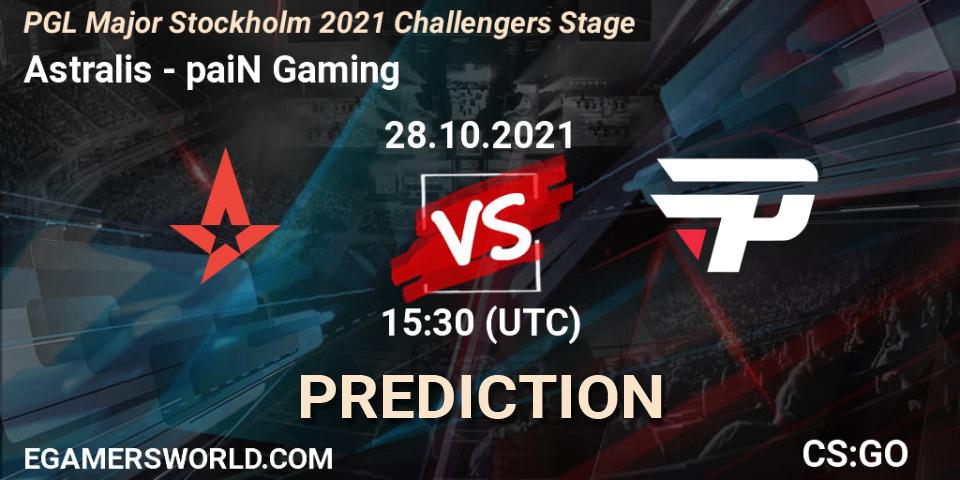 Astralis проти paiN Gaming: Поради щодо ставок, прогнози на матчі. 28.10.2021 at 15:35. Counter-Strike (CS2), PGL Major Stockholm 2021 Challengers Stage