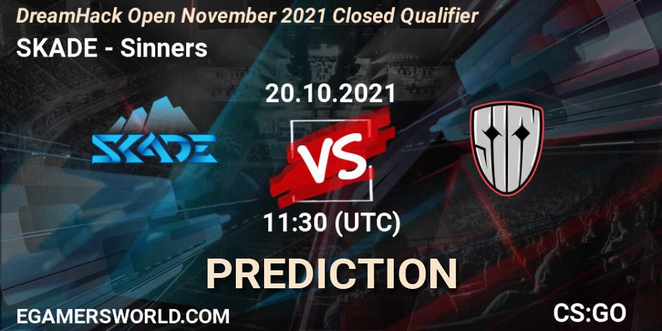 SKADE проти Sinners: Поради щодо ставок, прогнози на матчі. 20.10.2021 at 11:30. Counter-Strike (CS2), DreamHack Open November 2021 Closed Qualifier