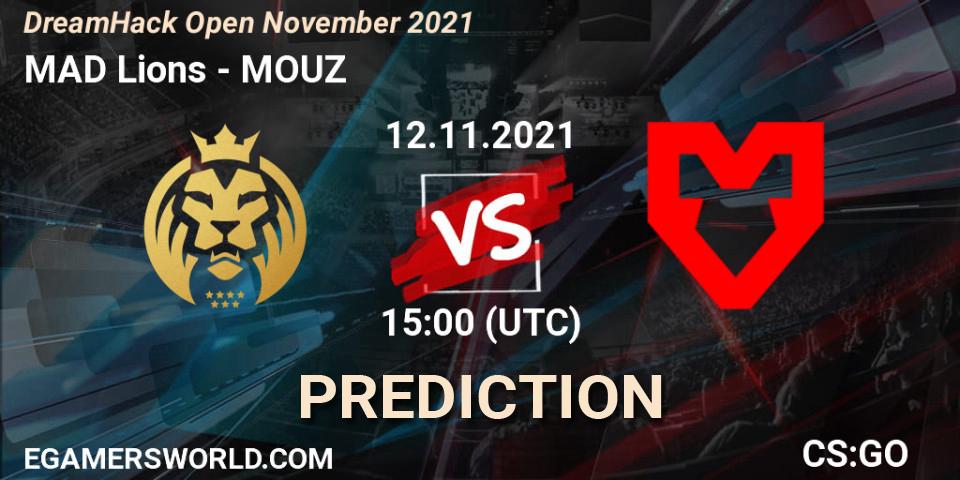 MAD Lions проти MOUZ: Поради щодо ставок, прогнози на матчі. 12.11.2021 at 15:00. Counter-Strike (CS2), DreamHack Open November 2021