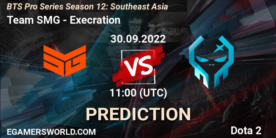 Team SMG проти Execration: Поради щодо ставок, прогнози на матчі. 30.09.2022 at 11:32. Dota 2, BTS Pro Series Season 12: Southeast Asia