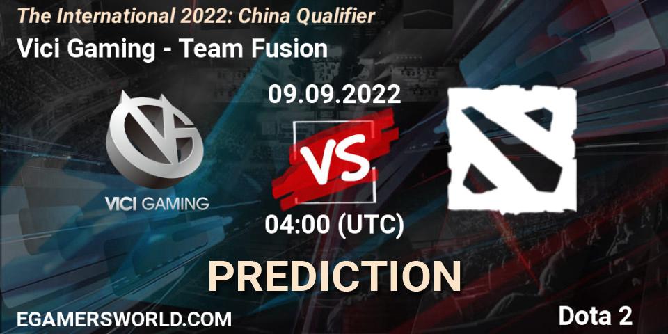 Vici Gaming проти Team Fusion: Поради щодо ставок, прогнози на матчі. 09.09.2022 at 04:30. Dota 2, The International 2022: China Qualifier