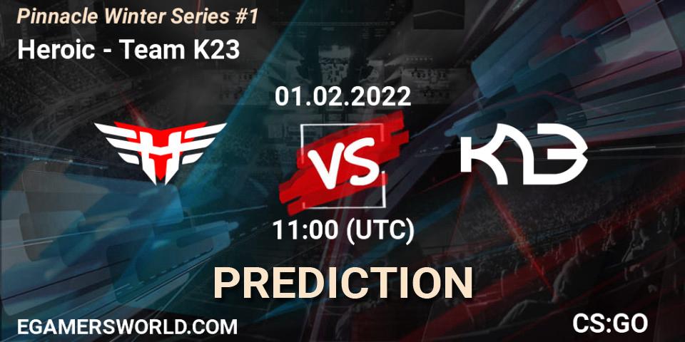 Heroic проти Team K23: Поради щодо ставок, прогнози на матчі. 01.02.2022 at 11:00. Counter-Strike (CS2), Pinnacle Winter Series #1