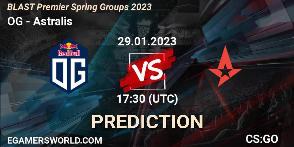 OG проти Astralis: Поради щодо ставок, прогнози на матчі. 29.01.2023 at 17:45. Counter-Strike (CS2), BLAST Premier Spring Groups 2023