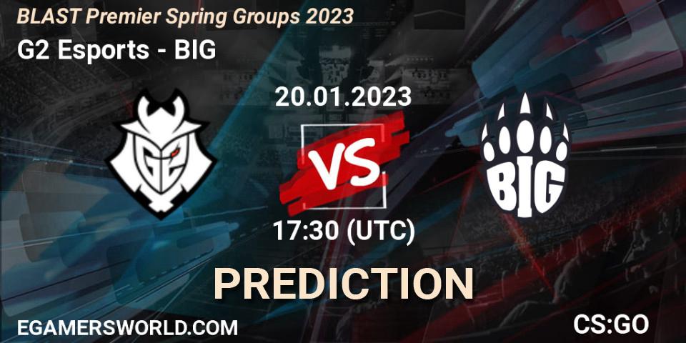 G2 Esports проти BIG: Поради щодо ставок, прогнози на матчі. 20.01.2023 at 17:00. Counter-Strike (CS2), BLAST Premier Spring Groups 2023
