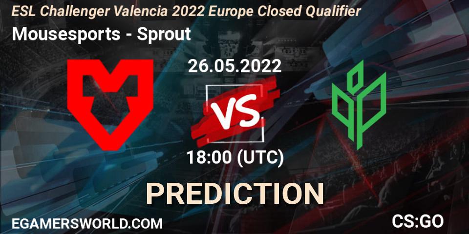 Mousesports проти Sprout: Поради щодо ставок, прогнози на матчі. 26.05.2022 at 18:00. Counter-Strike (CS2), ESL Challenger Valencia 2022 Europe Closed Qualifier