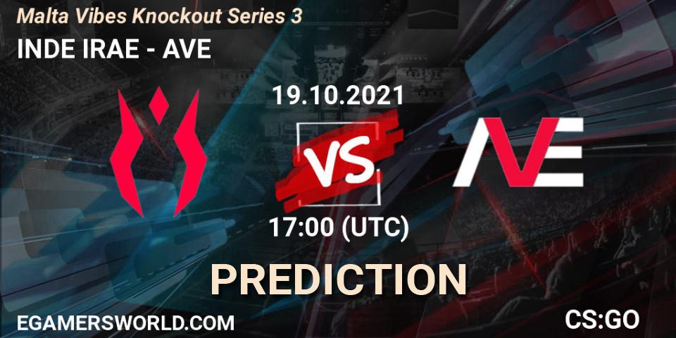 INDE IRAE проти AVE: Поради щодо ставок, прогнози на матчі. 19.10.2021 at 17:00. Counter-Strike (CS2), Malta Vibes Knockout Series 3