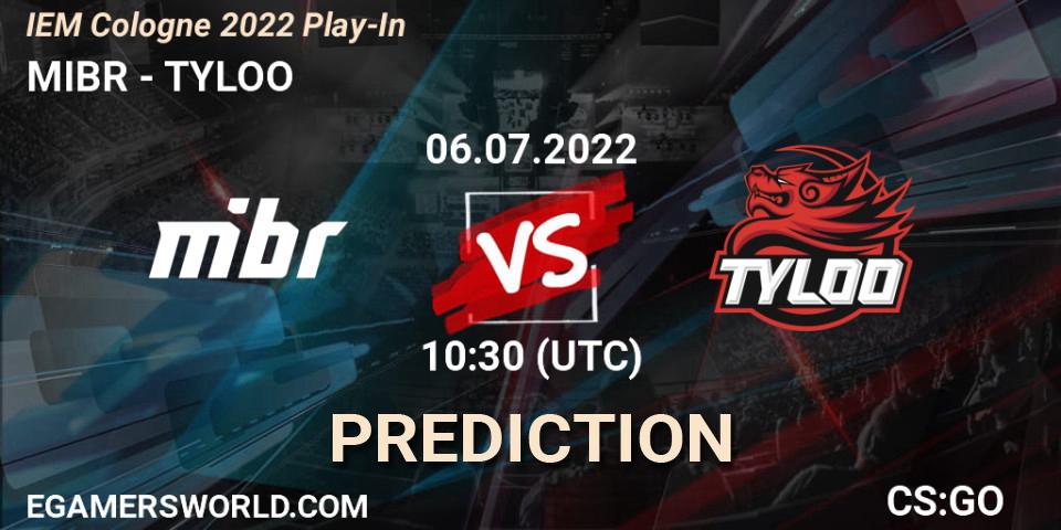 MIBR проти TYLOO: Поради щодо ставок, прогнози на матчі. 06.07.2022 at 10:30. Counter-Strike (CS2), IEM Cologne 2022 Play-In