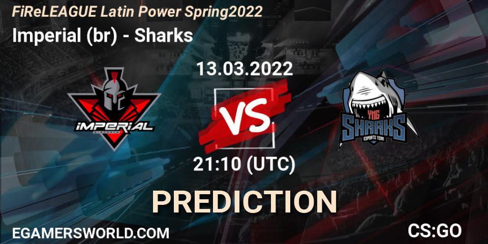Imperial (br) проти Sharks: Поради щодо ставок, прогнози на матчі. 13.03.2022 at 21:10. Counter-Strike (CS2), FiReLEAGUE Latin Power Spring 2022