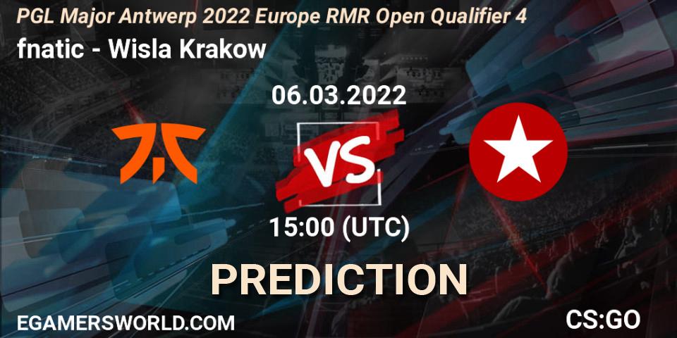 fnatic проти Wisla Krakow: Поради щодо ставок, прогнози на матчі. 06.03.2022 at 15:05. Counter-Strike (CS2), PGL Major Antwerp 2022 Europe RMR Open Qualifier 4