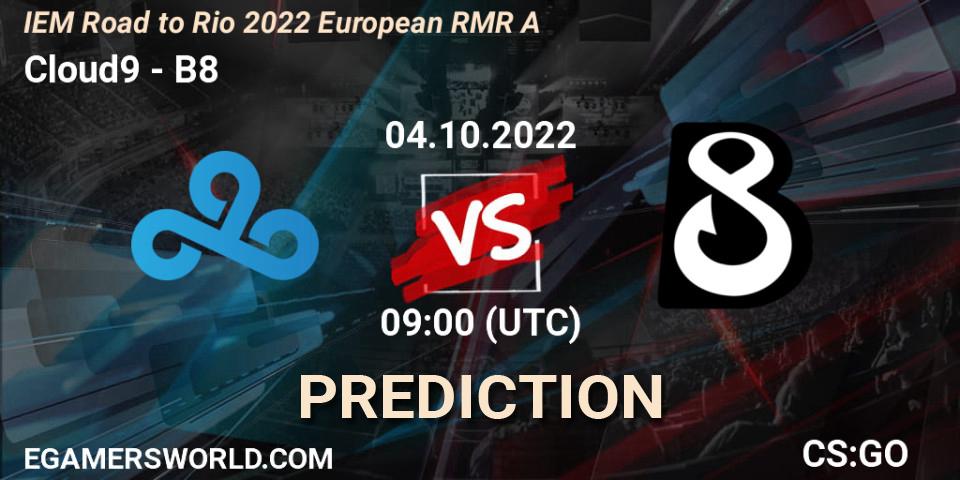 Cloud9 проти B8: Поради щодо ставок, прогнози на матчі. 04.10.2022 at 10:55. Counter-Strike (CS2), IEM Road to Rio 2022 European RMR A