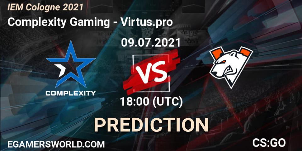 Complexity Gaming проти Virtus.pro: Поради щодо ставок, прогнози на матчі. 09.07.2021 at 21:00. Counter-Strike (CS2), IEM Cologne 2021