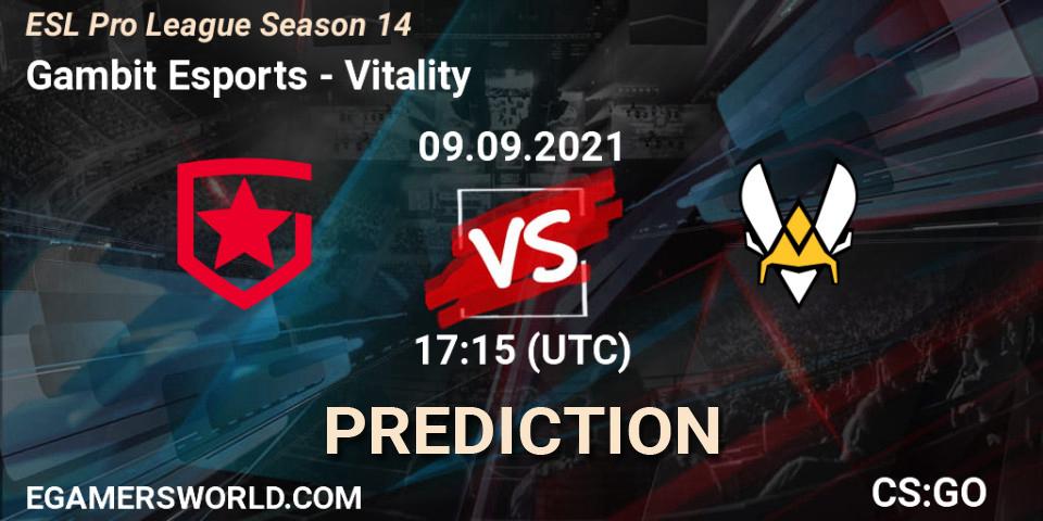 Gambit Esports проти Vitality: Поради щодо ставок, прогнози на матчі. 09.09.2021 at 17:55. Counter-Strike (CS2), ESL Pro League Season 14