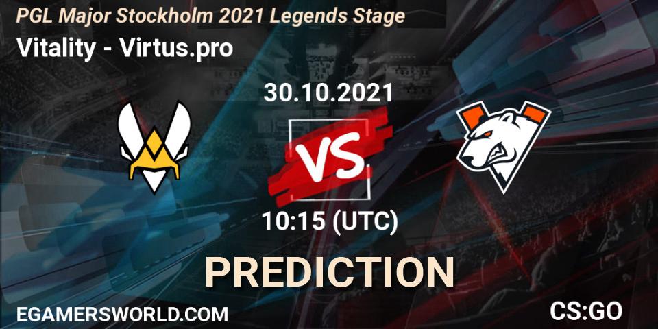 Vitality проти Virtus.pro: Поради щодо ставок, прогнози на матчі. 30.10.2021 at 12:00. Counter-Strike (CS2), PGL Major Stockholm 2021 Legends Stage