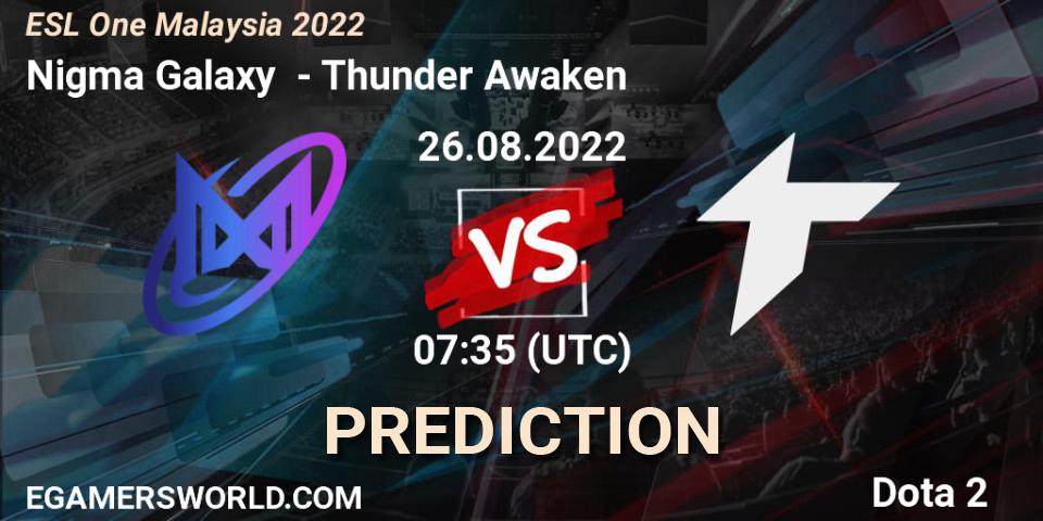 Nigma Galaxy проти Thunder Awaken: Поради щодо ставок, прогнози на матчі. 26.08.2022 at 07:40. Dota 2, ESL One Malaysia 2022