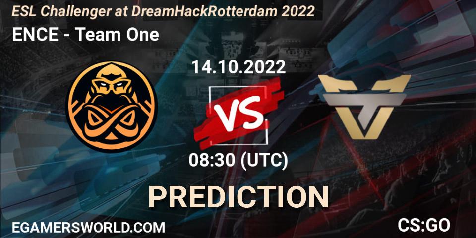ENCE проти Team One: Поради щодо ставок, прогнози на матчі. 14.10.2022 at 08:30. Counter-Strike (CS2), ESL Challenger at DreamHack Rotterdam 2022