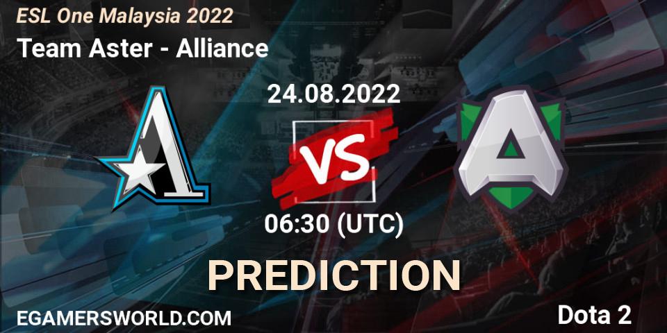 Team Aster проти Alliance: Поради щодо ставок, прогнози на матчі. 24.08.2022 at 06:35. Dota 2, ESL One Malaysia 2022