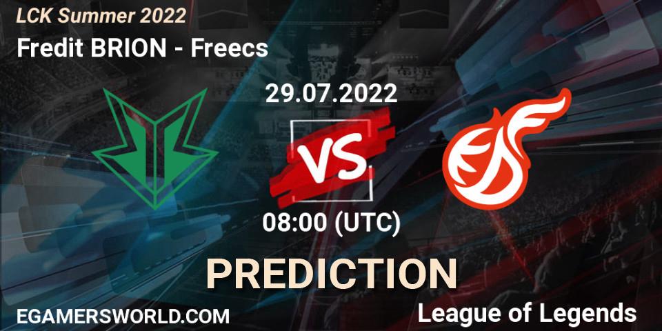 Fredit BRION проти Freecs: Поради щодо ставок, прогнози на матчі. 29.07.2022 at 08:00. LoL, LCK Summer 2022