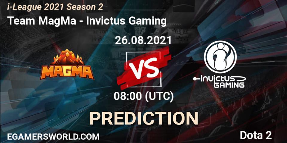 Team MagMa проти Invictus Gaming: Поради щодо ставок, прогнози на матчі. 26.08.2021 at 08:01. Dota 2, i-League 2021 Season 2