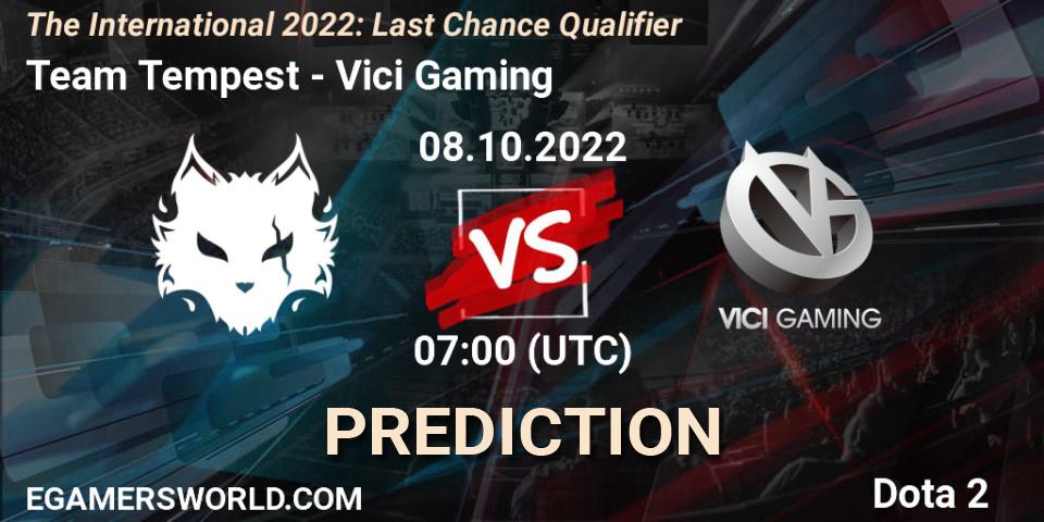 Team Tempest проти Vici Gaming: Поради щодо ставок, прогнози на матчі. 08.10.2022 at 06:51. Dota 2, The International 2022: Last Chance Qualifier