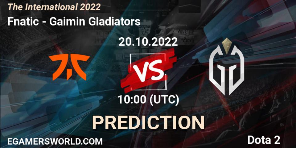 Fnatic проти Gaimin Gladiators: Поради щодо ставок, прогнози на матчі. 20.10.2022 at 08:57. Dota 2, The International 2022