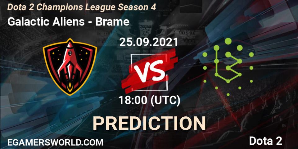Galactic Aliens проти Brame: Поради щодо ставок, прогнози на матчі. 25.09.2021 at 18:03. Dota 2, Dota 2 Champions League Season 4